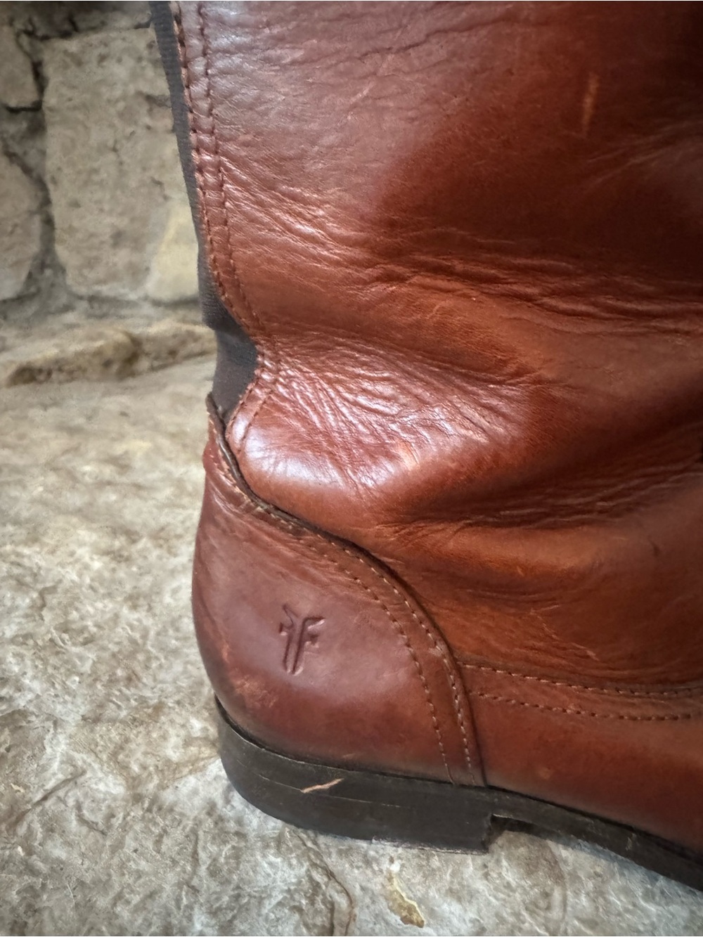 Frye Brown Leather Knee High Tall Boots - Rich Cognac - Picture 4 of 9
